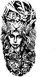 Temporary Tattoo,Time Girl Leopard Head,Leopard Tattoos,Lasts 1-2 Weeks,Resilience,Water-Resistant,R