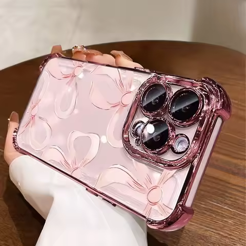 Romantic Bow Clear Cover For VIVO V70 FE V60 V50 V40 Lite Y05 Y400 Y36 Y04 Y39 Y79S Y16 Y02 Y28 Y29 