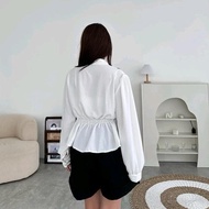 Yerin top/Korean women's blouse/coquette blouse cheap coquette top long sleeve blouse trendy women's