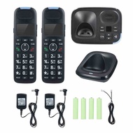 [OUGO-SG] Bisofice Cordless Expandable Phone System 2-Handset with Telephone Answering 3 Lines Displ