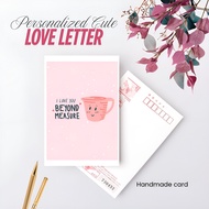 Personalized Cute Love Letter Greeting Card Monthsary Card Valentines Card Anniversary Card