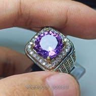Stone ring Amethyst cutting diamond 7.58ct