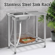 Singki dapur Kitchen Sink Stainless Steel Single Bowl Sink Set Dish Washer Rack Stainless steel sink