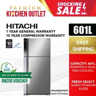 Hitachi 601L Refrigerator Big2 Stylish Series 2 Door R-V710P7M-1 BSL | Peti Sejuk | Peti Ais