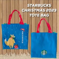 🌟Starbucks Xmas Bags blue [ของแท้]กระเป๋าสตาร์บัคส์ X’MAS BAG 2024🎄🛍 | กระเป๋าผ้าแคนวาส ของใหม่ ของแท้100%