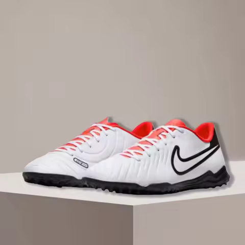 Nike Tiempo Legend 10 Unisex Round Toe Lace-Up Cleats (Rubber Studs) Soccer Shoes White DV4345-100