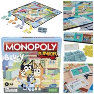 Authentic Hasbro Gaming Monopoly Junior: Bluey Edition Board Game for Kids Ages 5+, Play as Bluey, B