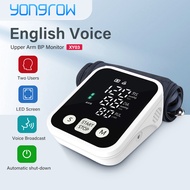 Yongrow Blood Pressure Monitor Digital 2 x 99 Memory Storage Measurement BP Machine Heart Rate Pulse Monitor with Voice Function &amp; Large LED