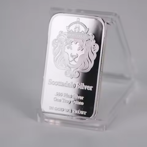 1PCS Scottsdale Silver 999 Fine Silver One Troy Ounce 1 Bars Bullion In God We Trust Coin With Displ