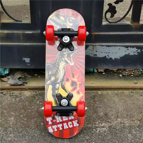 17 Inches Child Skateboard Maple Double Rock Skate Board Patin Skates Kids Skateboarding Cartoon Sti