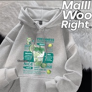 COD Woo Right Men's Hoodie Loose Left Chest Fruit Quotes Happiness Casual T-Shirt