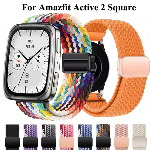 22mm 20mm Magnetic Bracelet For Amazfit Active 2 Square Braided Loop For Amazfit Balance 2/Bip 3 3Pr