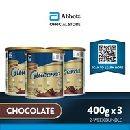 Glucerna Chocolate 400g Bundle of 3 for Diabetic Nutrition Powder Milk Drink (1.2kg)