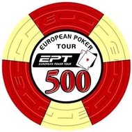 EPT Ceramic EPT European Poker Tour Replica of Season 1, Value 500, Blister Pack of 25 Chips, Weight