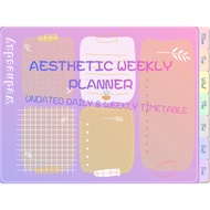 [Digital Planner] Aesthetic Weekly Timetable & Daily Planner PDF Template | Hyperlinked Tabs | GoodN
