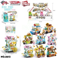 LELE BROTHER Children Assembling Mini food Street Scene Building Blocks Style 8 in 1 Door gift 8613