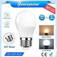 Genixgreenleds LED Lite Light Bulb 220V A50 3W E27 Bulb DAYLIGHT WARM WHITE LED Bulb 90% Energy Saving Lamp Bulb 25Watt Equivalent