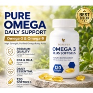 Forever Omega 3 Plus 120 Softgels, Premium Fish Oil Supplement, Heart & Brain Health Support