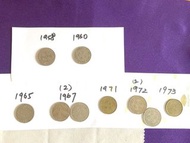 香港伊麗莎白二世女王5毫硬幣收藏（9件）-1958-1973年 Hong Kong Queen Elizabeth II 50 cents Coin Collection (9 Pcs) – Year