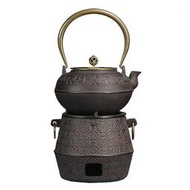 【現貨】茶壺鑄鐵壺 日本南部鐵器家用木炭精爐加熱茶爐 鐵壺炭火爐風爐套裝