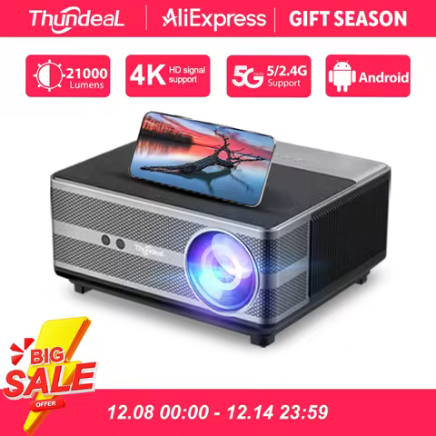 ThundeaL Full HD 1080P Projector TD98 WiFi LED 2K 4K Video Movie Beam TD98W Android Projector PK DLP