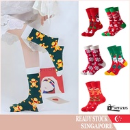 [SG SELLER] Woman Christmas Stocking Funny Christmas SantaTree Snowflake Elk Snow Cotton New Year Ha