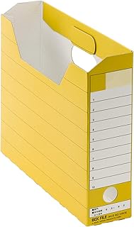 Lion Office Equipment No.1080E Box File, Cardboard, A4, Horizontal Spine Width 3.1 inches (78 mm), Yellow