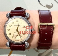 50/60年代古董錶瑞士雷電男仕腕錶Swiss made Rodania 機械手動上鏈原裝機芯及原裝古舊錶盤，unsigned case 不鏽鋼錶殼直徑約34mm case diameter , 運作