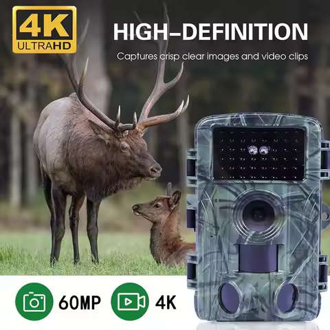 4K Video Hunting Shooting Wildlife Trail Camera Waterproof 60MP 30MP WIFI Live Stream Night Vision O