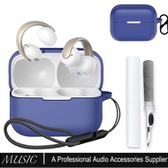 Case for Anker Soundcore AeroClip Open-Ear Clip-On Earbuds, Silicone Case Cover with Keychain & Clea