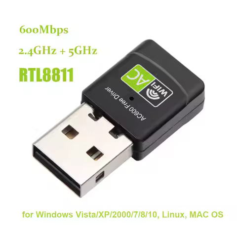 USB Antenna 600Mbps Dual-band WiFi Adapter 2.4/5 GHz USB Wifi Adapter Wireless Network Card Adaptado
