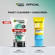 Garnier Men Value Skincare Set 2pcs 3pcs | Face Wash Sunscreen Moisturizer Serum | UV Care | Brighte