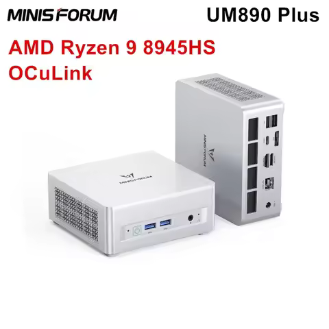 MINISFORUM UM890 UM880 Plus AMD Gaming Mini PC Ryzen 9 8945HS 7 8845HS OCuLink 2.5G LAN USB4 Desktop