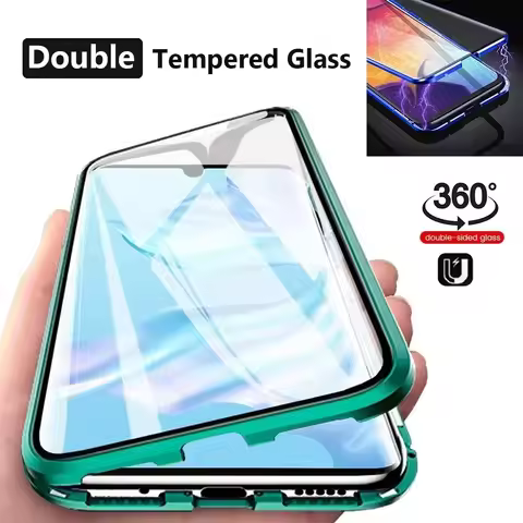 360 Metal Cover For Xiaomi Mi Max3 Magnetic Case For Xiaomi Mi Max 3 Double Glass Shockproof Cases C