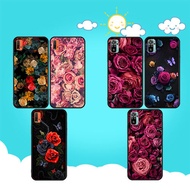 soft black Samsung Galaxy J6 J8 J2 Prime J5 Prime J4 Plus or J4 Prime J6 Plus or J6 Prime rose flower phone case