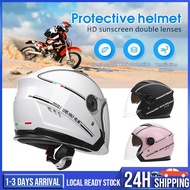 Motorcycle Helmet Double Visor Motor Helmet Electric Motorbike Half Helmet Half Cut Helmets Topi Keledar Motosikal 摩托车头盔
