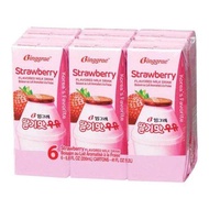 Binggrae Strawberry UHT Milk บิงเกร มิลค์ ดริ้งค์ นมพร่องมันเนย ยูเอชที รสสตอเบอรี่ (Korea Imported)