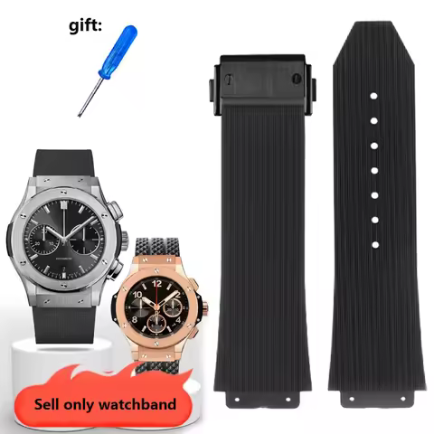 Watch Band for HUBLOT BIG BANG Silicone 26*19mm Waterproof Men's Watch Strap Chain Watch Accessories