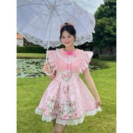 BLT BRAND: Pink Short Dress With Cat Print Size L New