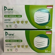 หน้ากากอนามัย DURA เกรดทางการแพทย์ กรอง 3 ชั้น 1 กล่องมี 50 ชิ้น (เปิดใบกำกับภาษีได้)