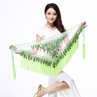 Ready Stock Belly Dance Gongs Sequined Tassel Waist Chain Dance Glitter Hip Scarf Girdle Belt Latin 