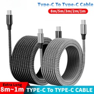 Type C to Type C PD 60W Fast Charging Cable Type C 3m 5m 8m 10m Extending Data Cable for 16 15 Samsu
