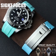 20mm Curved Rubber Watch Band for Rolex Submariner Daytona Datejust 36MM Yacht Master II GMT 2 Explo