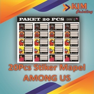 (20PCS) TEXTBOOK LABEL STICKERS CHARACTER TEXTBOOK NAME LABEL STICKERS AMONG US