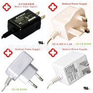 UK Standard 5V 1A 10V 0.5A Penyesuai Kuasa IEC60601 Standard Bekalan Kuasa Peranti Pembesaran Payuda