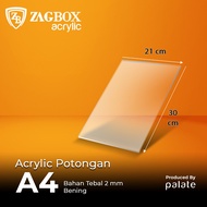 AKRILIK BENING POTONGAN A4 2mm / Acrylic A4 Bening Transparan - BENING