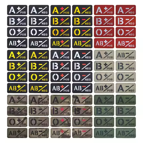 3D Reflective Blood Type A+B+O+AB+,A-B-O-AB-POS NEG Positive and Negative militares Backpack Hook an
