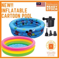 3 Rings Cartoon Inflatable Pool Rainbow Pool Add on Electric Pump