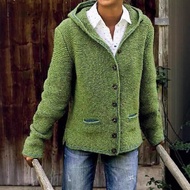 cute cardigan sweater cardigan for woman knitted cardigan for woman Cross-Border Sweater Solid Color