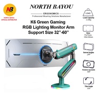 K6 Green Gaming Monitor Arm with RGB Lighting – Fits 32" to 60" Screens